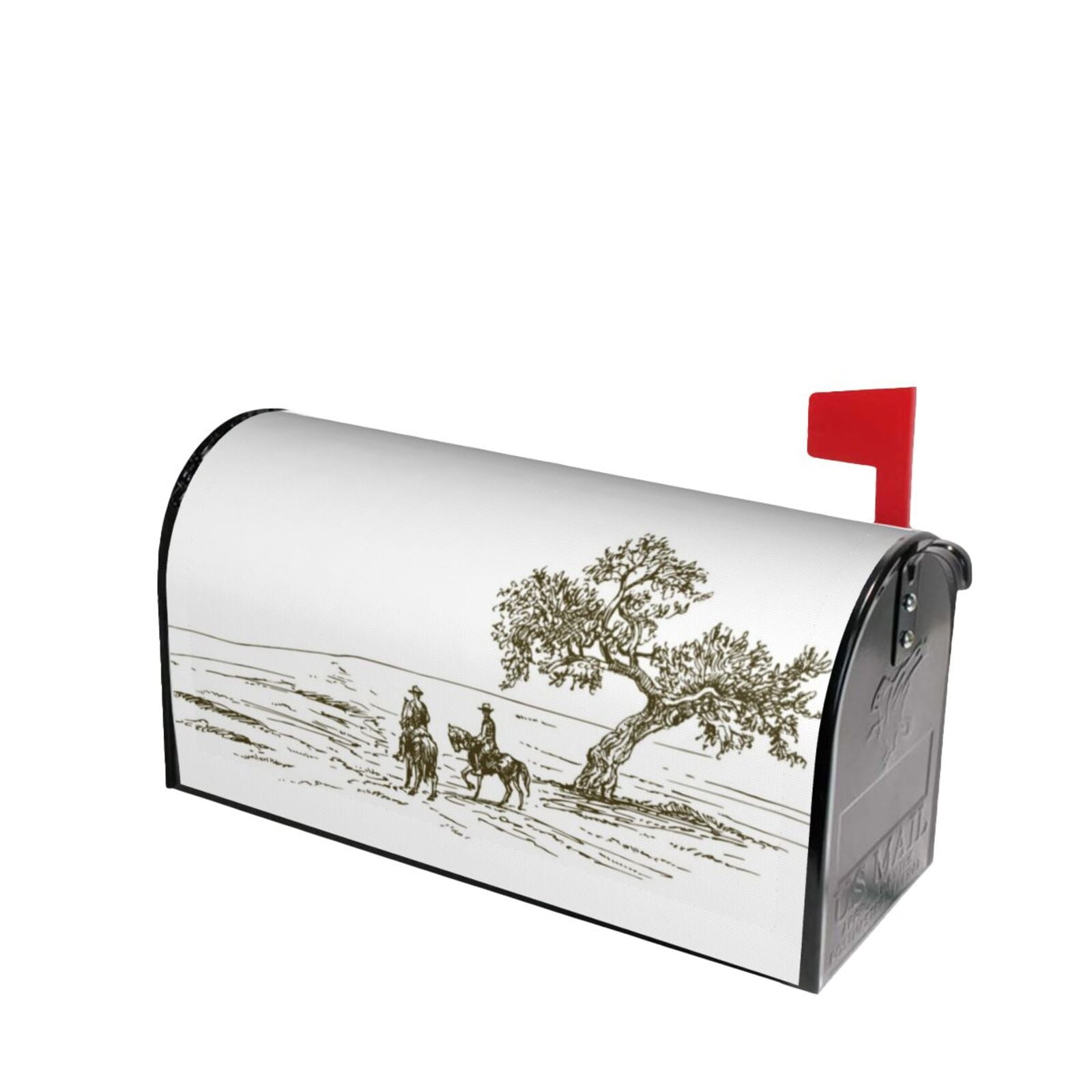 Lsque Cowboys Riding A Horse Near A Tree Mailbox Cover Standard Size