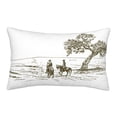 thumbnail image 1 of Lsque Cowboys Riding A Horse Near A Tree Pattern Pillow Case – Soft & Cozy Throw Pillow Cover, Hypoallergenic Cushion Case for Sleeping Women with Envelope Closure-16"x24", 1 of 6