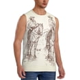 thumbnail image 1 of Lsque Cowboys Riding Horses In Desert Print Men's Cotton Blend Sleeveless Muscle Shirts (S-3XL)- Moisture Wicking, Odor Protection, UPF 30+,X-Large, 1 of 8