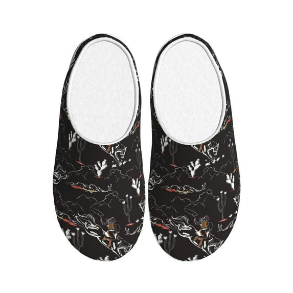 Lsque Cowgirl In Desert Pattern Womens Comfort Cotton on Scuff With Memory Foam and Anti-skid Sole Slipper-35/36