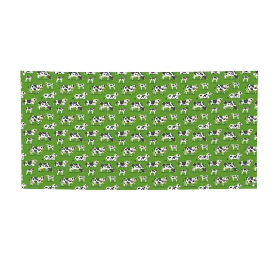 Lsque Cows With Calfs Green Pattern Party Banner, Festive Banner , Holiday Celebrations and Events for Carnival Birthday Party Festival Decorations-Medium
