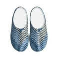 thumbnail image 1 of Lsque Cozy Knitted Blue Chevron Pattern Womens Comfort Cotton on Scuff With Memory Foam and Anti-skid Sole Slipper-46/47, 1 of 7