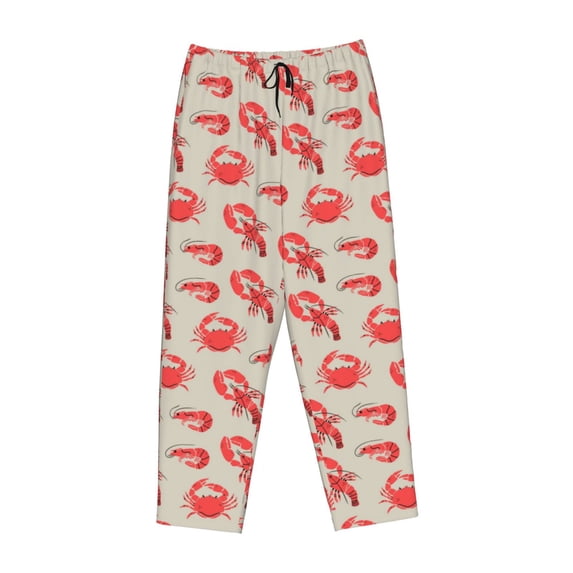 Lsque Crab Lobster 1 Print Women's Pajama Pants, Lounge Pant - Comfortable Home Wear,Elastic Waistband, Stylish Design-Small