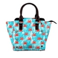 thumbnail image 1 of Lsque Crab Swims In The Ocean Pattern Leather Rivet Shoulder Bag – Elegant Genuine Leather & Microfiber PU Crossbody with Detachable Adjustable Strap, 1 of 5