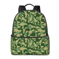 thumbnail image 1 of Lsque Crayfish Army Pattern Backpack – School Travel Canvas Daypack with Ergonomic Padded Straps, Multiple Compartments & Leather Handle, 1 of 5