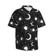 thumbnail image 1 of Lsque Crescent and Stars pattern Hawaiian Shirt for Men, Unisex Summer Beach Casual Short Sleeve Button Down Shirts-3X-Large, 1 of 9