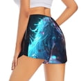 thumbnail image 1 of Lsque Crystal Pattern White Horse Printed Women's Running Shorts with Liner Pockets,Elastic Quick Dry Workout Athletic Gym Yoga Shorts,Womens High Waist Shorts-X-Large, 1 of 9