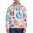 thumbnail image 1 of Lsque Cupcakes and Donuts Pattern Casual Men's Hoodie,Hooded Sweatshirt with Kangaroo Pocket,Pullover Hoodie-Large, 1 of 7