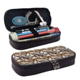 thumbnail image 1 of Lsque Cut Cats Printed Big Capacity PU Leather Pencil Case Large Pencil Pouch Stationery Pen Bag Pencil Holder for Teen, 1 of 6