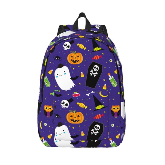Lsque Cute And Creepy Pattern Canvas Daypack, Durable Backpack, High-quality Versatile Backpack,Vintage Compact Backpack-Medium