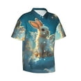 thumbnail image 1 of Lsque Cute Angel Winged Rabbit pattern Hawaiian Shirt for Men, Unisex Summer Beach Casual Short Sleeve Button Down Shirts-3X-Large, 1 of 9