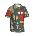 thumbnail image 1 of Lsque Cute Animal Forest pattern Hawaiian Shirt for Men, Unisex Summer Beach Casual Short Sleeve Button Down Shirts-Medium, 1 of 9