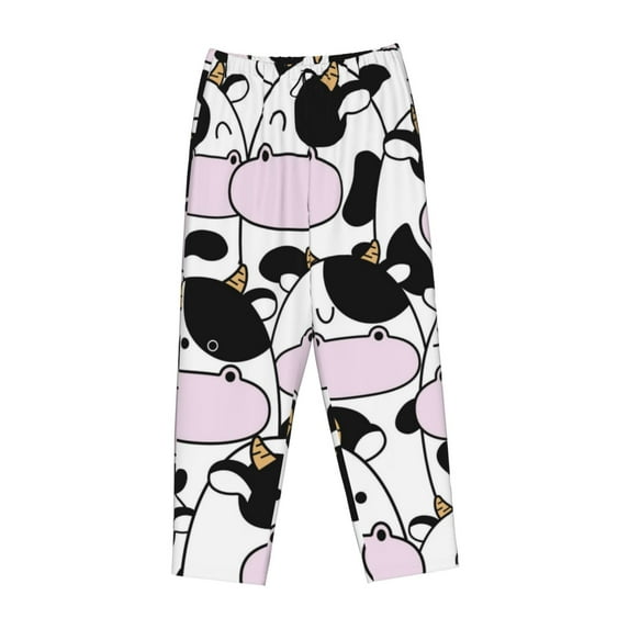 Lsque Cute Animal with Cow Print Women's Pajama Pants, Lounge Pant - Comfortable Home Wear,Elastic Waistband, Stylish Design-Small