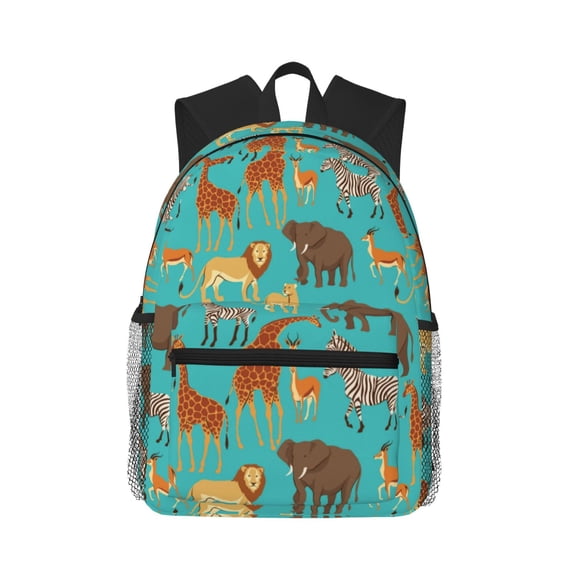 Lsque Cute Animals Classic Casual Backpack - Large Capacity Water-Resistant Backpack for School, Work, Travel, and Outdoor Activities