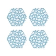 thumbnail image 1 of Lsque Cute Animals Pattern 4" Drink Coasters Set of 4, PVC Leather Absorbent Coasters, Table Coaster Set Decorative Coffee Cup Coasters Housewarming Gift -Hexagon, 1 of 6