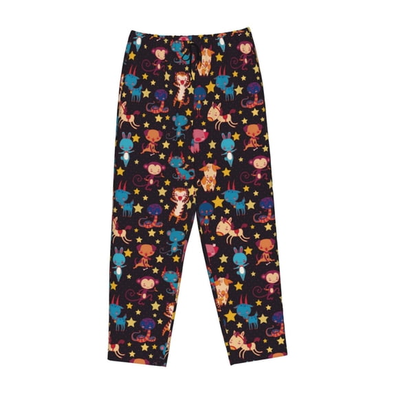 Lsque Cute Animals Print Women's Pajama Pants, Lounge Pant - Comfortable Home Wear,Elastic Waistband, Stylish Design-X-Large