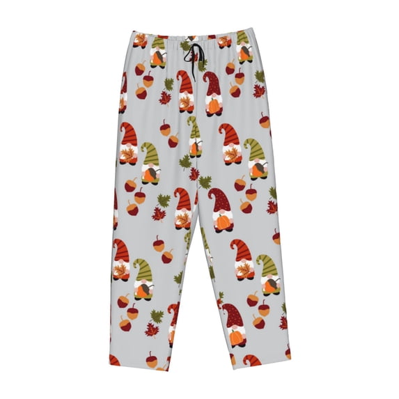 Lsque Cute Autumn Gnomes Print Women's Pajama Pants, Lounge Pant - Comfortable Home Wear,Elastic Waistband, Stylish Design-Medium