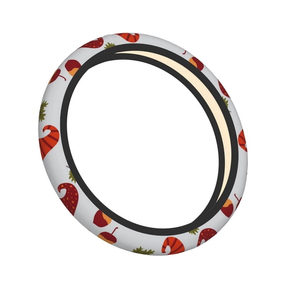 Lsque Cute Autumn Gnomes Ultra Soft Car Steering Wheel Cover for Women, Standard 15 inch Size for Truck Van SUV Auto