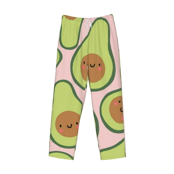 Lsque Cute Avocado Print Men's Pajama Pants, Lounge Pant - Comfortable Home Wear,Elastic Waistband, Stylish Design-Large