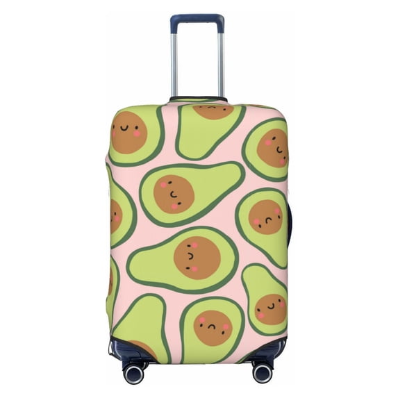 Lsque Cute Avocado Printed Luggage Cover, Travel Luggage Protector,Scratch and Dirt Resistant, Fits 18-32 Inch Luggage - Large
