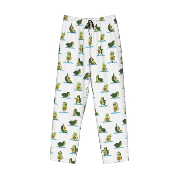 Lsque Cute Avocado Yoga Print Men's Pajama Pants, Lounge Pant - Comfortable Home Wear,Elastic Waistband, Stylish Design-XX-Large