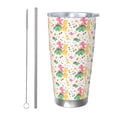 thumbnail image 1 of Lsque Cute Baby Dinosaurs Pattern 20oz Car Cup with Lid and Straw, Insulated Coffee Cup with Straw Topper, Spill Proof Travel Coffee Mug, Stainless Steel Tumble-Straw Two-piece Set, 1 of 8