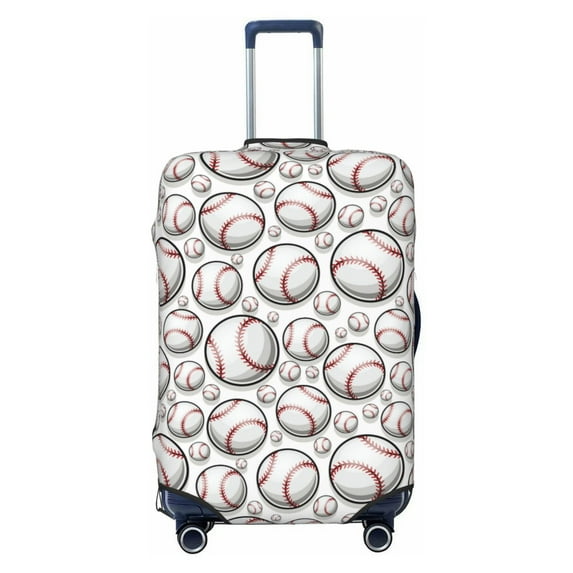 Lsque Cute Baseball Printed Luggage Cover, Travel Luggage Protector,Scratch and Dirt Resistant, Fits 18-32 Inch Luggage -