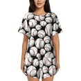 thumbnail image 1 of Lsque Cute Baseball Women's Short-Sleeved Pajama Set - 2 Piece Soft and Lightweight Sleepwear Set-4X-Large, 1 of 9