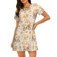 thumbnail image 1 of Lsque Cute Bee Gnome1 Pattern Nightgowns for Women Sleep Shirts Short Sleeve Nightshirt Pullover Nightdress Soft Sleepwear Relaxed Fit Nightdress, 1 of 6