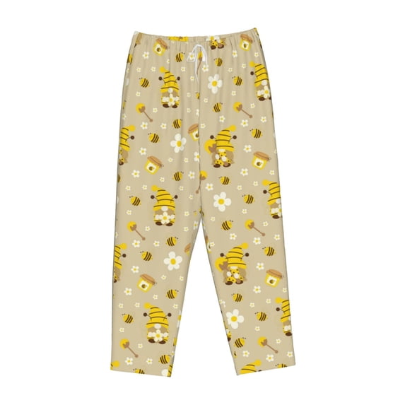 Lsque Cute Bee Gnomes Print Women's Pajama Pants, Lounge Pant - Comfortable Home Wear,Elastic Waistband, Stylish Design-XX-Large