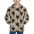 thumbnail image 1 of Lsque Cute Black Dog Patten Youth Hoodie Sweatshirt Pullover with Kangaroo Pocket Boys and Girls Hoodie Warm Hoodie for Kids-Large, 1 of 6