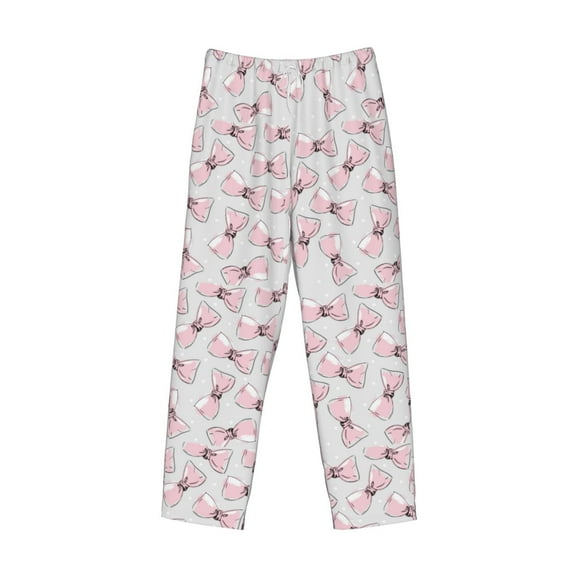 Lsque Cute Bow Tie Print Men's Pajama Pants, Lounge Pant - Comfortable Home Wear,Elastic Waistband, Stylish Design-Medium