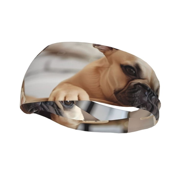 Lsque Cute Bulldogs Apply Pattern Sweatbands Sports Headband for Men & Women - Moisture Wicking Athletic Cotton Terry Cloth Sweatband for Tennis, Basketball, Running