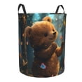 thumbnail image 1 of Lsque Cute Butterfly Bear pattern Laundry Hamper Basket, Tall Woven Rope Hamper Basket for Clothes, Lightweight Storage Basket, Collapsible Waterproof-Medium, 1 of 8
