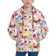 thumbnail image 1 of Lsque Cute Butterfly Flowers Patten Youth Hoodie Sweatshirt Pullover with Kangaroo Pocket Boys and Girls Hoodie Warm Hoodie for Kids-Large, 1 of 6
