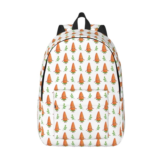 Lsque Cute Carrot Print Pattern Canvas Daypack, Durable Backpack, High-quality Versatile Backpack,Vintage Compact Backpack-Small
