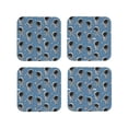 thumbnail image 1 of Lsque Cute Cartoon Astronaut Pattern 4" Drink Coasters Set of 4, PVC Leather Absorbent Coasters, Table Coaster Set Decorative Coffee Cup Coasters Housewarming Gift -Square, 1 of 6