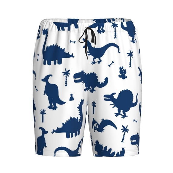Lsque Cute Cartoon Dinosaurs Mens Sleep Pajama Shorts,Short Pajama Pants, Cotton Ultra-Soft Knit-Small