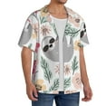 thumbnail image 1 of Lsque Cute Cartoon Sloth print Men's Cuban Collar Short Sleeve Shirt Summer Beachwear Casual Button Down Fashionable Vacation Leisure Shirt-4X-Large, 1 of 7