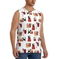 thumbnail image 1 of Lsque Cute Cat And Christmas Gift Print Men's Cotton Blend Sleeveless Muscle Shirts (S-3XL)- Moisture Wicking, Odor Protection, UPF 30+,Medium, 1 of 8