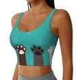 thumbnail image 1 of Lsque Cute Cat Paw And Dog Printed Women'S Sports Bra, Compression, Moisture Wicking, High-Impact Sports Bra For Women,Supportive sports bra-Medium, 1 of 9