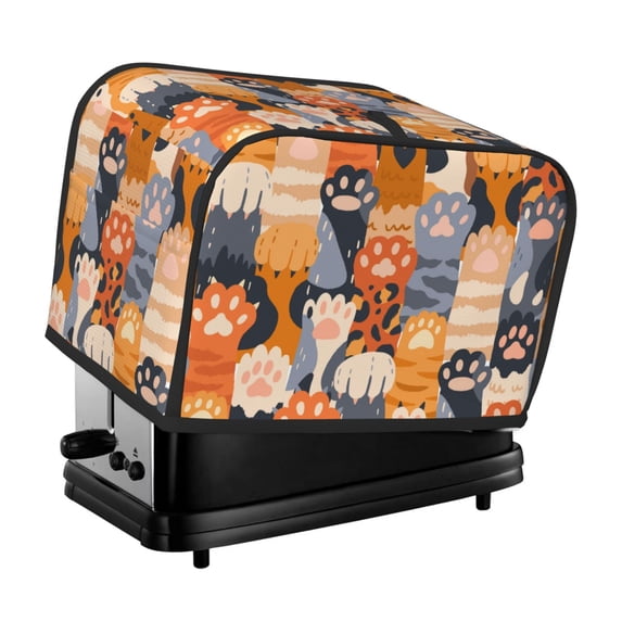 Lsque Cute Cat Paw Print 2 Slice Toaster Cover , Kitchen Appliance Dustproof Protector , Toaster Protector Dustproof Kitchen Appliance Cover