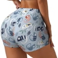 thumbnail image 1 of Lsque Cute Chameleons On Blue Pattern High Waisted Biker Shorts for Women-Tummy Control Fitness Athletic Workout Running Yoga Gym Shorts,Moisture-Wicking-Medium, 1 of 9