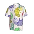 thumbnail image 1 of Lsque Cute Chameleons pattern Hawaiian Shirt for Men, Unisex Summer Beach Casual Short Sleeve Button Down Shirts-Small, 1 of 9