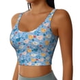thumbnail image 1 of Lsque Cute Chickens and Flowers Printed Women'S Sports Bra, Compression, Moisture Wicking, High-Impact Sports Bra For Women,Supportive sports bra-Large, 1 of 9