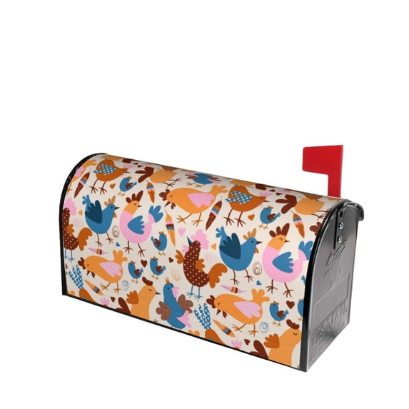 Lsque Cute Chickens Mailbox Cover Standard Size ,Magnetic Mailbox Covers Post Wraps Letter Box Cover -21x18 in