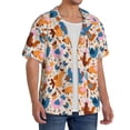 thumbnail image 1 of Lsque Cute Chickens print Men's Cuban Collar Short Sleeve Shirt Summer Beachwear Casual Button Down Fashionable Vacation Leisure Shirt-3X-Large, 1 of 7