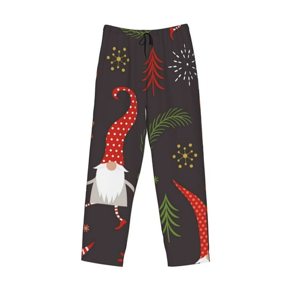 Lsque Cute Christmas Gnomes Print Men's Pajama Pants, Lounge Pant - Comfortable Home Wear,Elastic Waistband, Stylish Design-X-Large