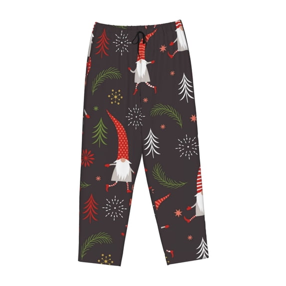 Lsque Cute Christmas Gnomes Print Women's Pajama Pants, Lounge Pant - Comfortable Home Wear,Elastic Waistband, Stylish Design-Medium