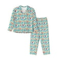 thumbnail image 1 of Lsque Cute Corgi Head Pattern Long Sleeve Pajama Set for Women - Soft 2-Piece Sleepwear and Loungewear Set with Pockets, Comfy Nightwear-XX-Large, 1 of 7